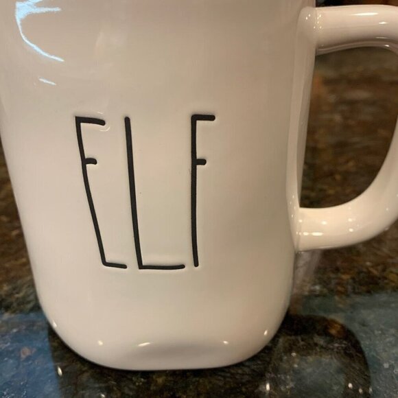 Rae Dunn ELF Mug Large Coffee Cup Christmas Ceramic Magenta Red Farmhouse Gift - Picture 2 of 7